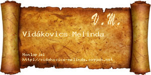Vidákovics Melinda névjegykártya