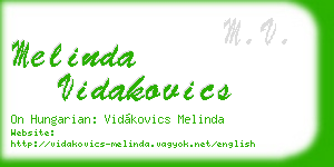 melinda vidakovics business card